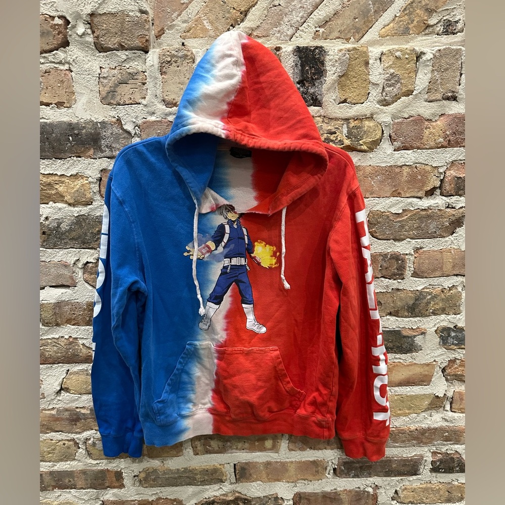 Hot Topic Red and Blue Graphic Hoodie
